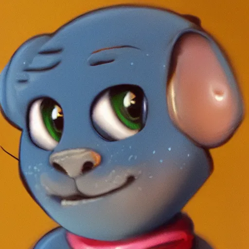 Image similar to photo realistic, high detail portrait of gumball