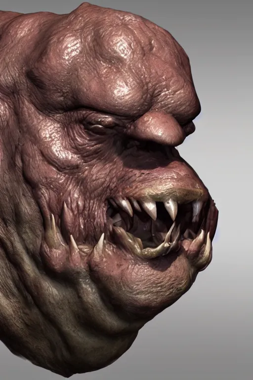 Image similar to close up beautiful zbrush scupt of a zergling's battle worn face