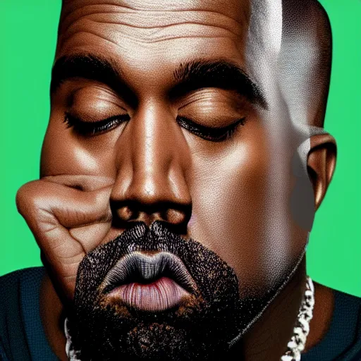 Image similar to Kanye West morphing into a banana, high detail, 4k