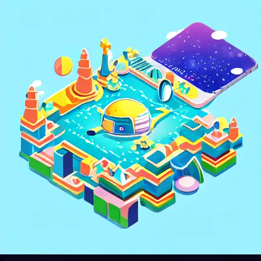 Image similar to cute isometric galaxy