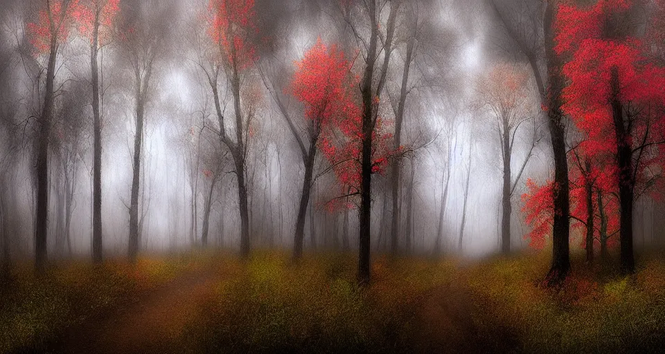 Prompt: Enchanted and magic forest, by Peter Holme III