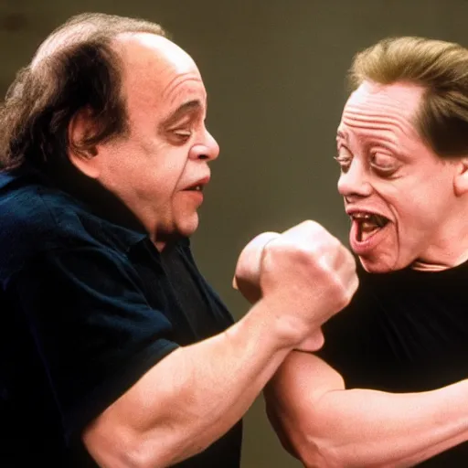 Prompt: danny devito fighting steve buscemi