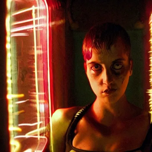 Image similar to movie still of a cyborg, cinematic composition, cinematic light, by gaspar noe