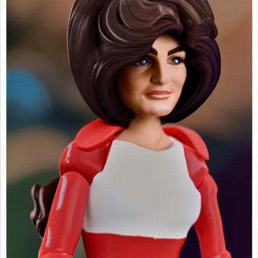 Prompt: jacqueline kennedy, stop motion vinyl action figure, plastic, toy, frank frazetta style