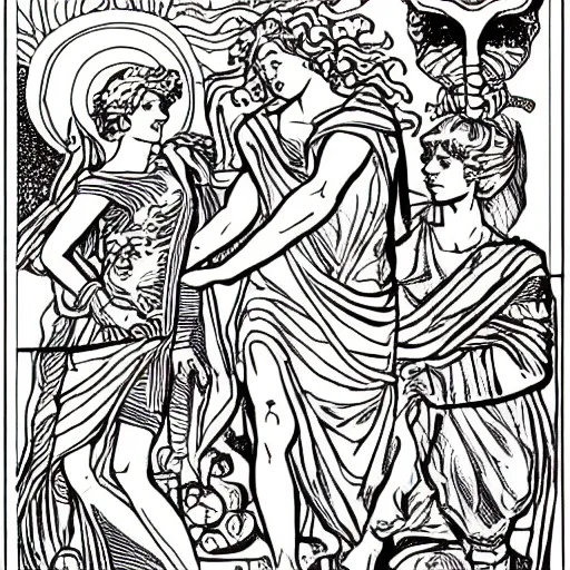 Image similar to greek mythology colouring pages