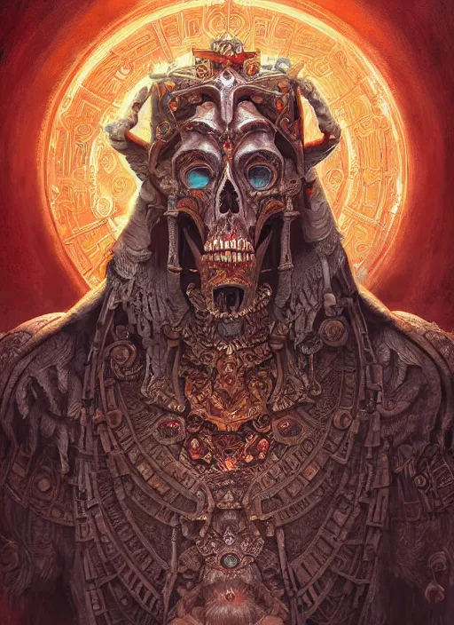 Image similar to digital _ painting _ of _ cizin mayan god of death _ by _ filipe _ pagliuso _ and _ justin _ gerard _ symmetric _ fantasy _ highly _ detailed _ realistic _ intricate _ port