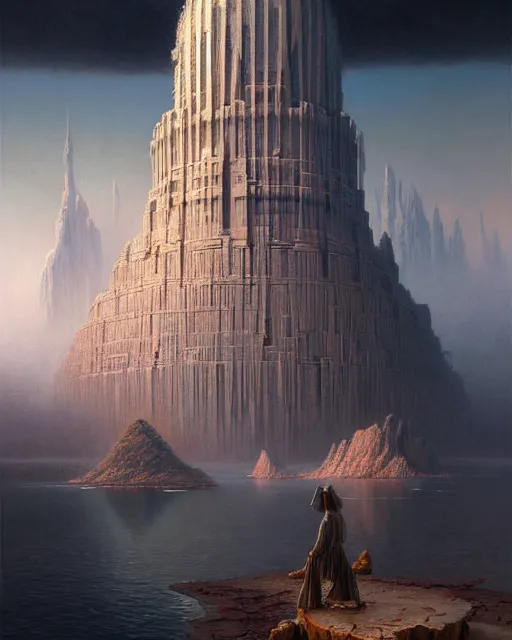 Image similar to a hyper - detailed 3 d render like a oil painting of building a worldview, surrealism!!!!! surreal concept art, lifelike, photorealistic, digital painting, aesthetic, smooth, sharp focus, artstation hd, by greg rutkowski, bruce pennington, valentina remenar and asher duran,