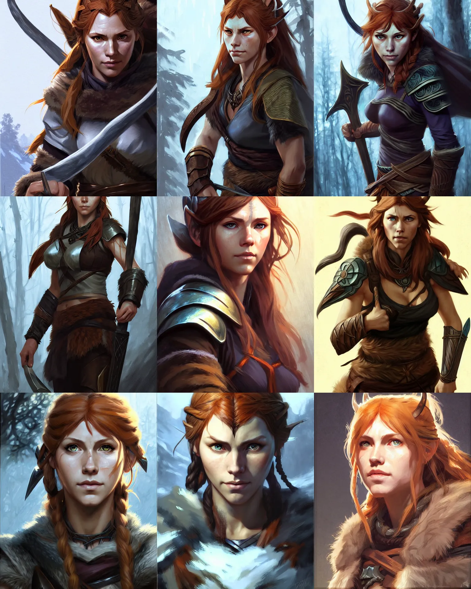 Prompt: Aela the Huntress from Skyrim || cute-fine-face, pretty face, realistic shaded Perfect face, fine details. Anime. realistic shaded lighting poster by Sakimichan, magali villeneuve, artgerm, Jeremy Lipkin and Michael Garmash and Rob Rey