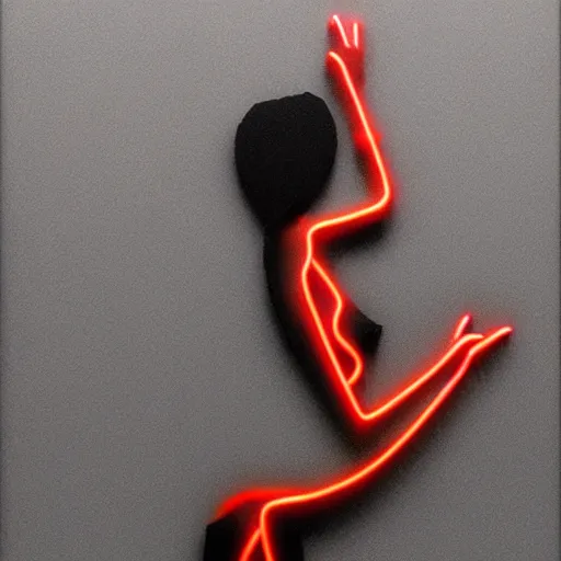 Image similar to 3 d neon art of a womens body, highly detailed