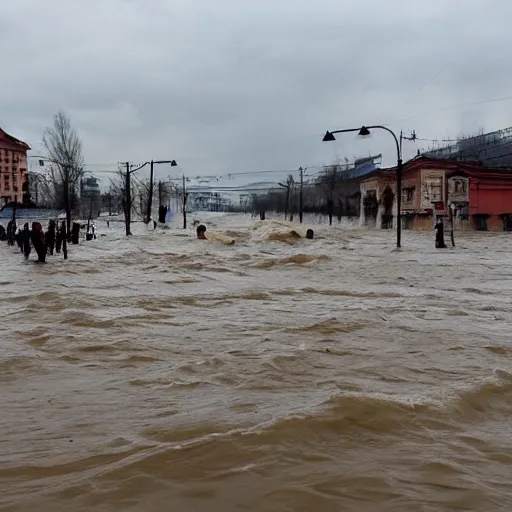 Image similar to tsunami flood the ivano - frankivsk