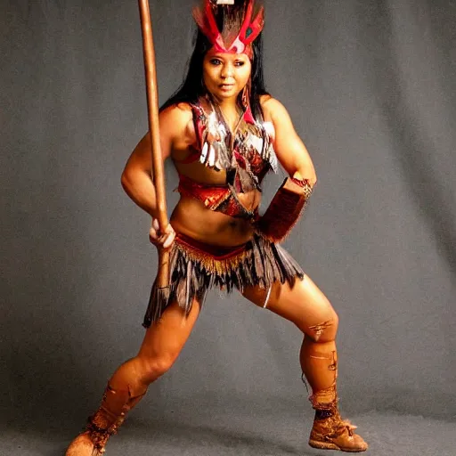 Prompt: Stephanie seymor as an amazonian warrior