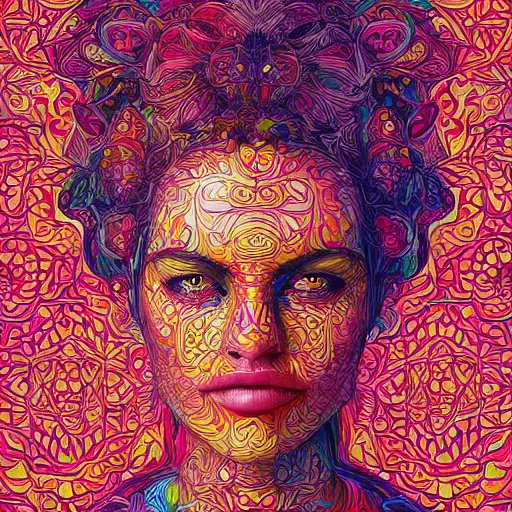 Image similar to the portrait of a beautiful young woman partially made up of peppers of all colors, an ultrafine detailed illustration by james jean, intricate linework, bright colors, final fantasy, behance contest winner, vanitas, angular, altermodern, unreal engine 5 highly rendered, global illumination, radiant light, detailed and intricate environment