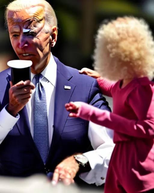 Prompt: joe biden sniffing women and young girls