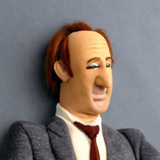 Prompt: bob odenkirk as saul goodman as a muppet