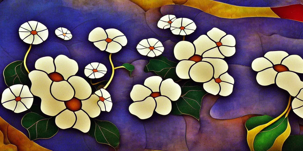 Image similar to morning glory flower, by gaudi and hong gil - dong