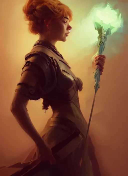 Image similar to side portrait, imogen poots, paladin, gloomhaven, organic painting, hard edges, luminescent, octane render, by greg manchess, huang guangjian, gil elvgren, sachin teng, greg rutkowski, jesper ejsing, rhads, ilya kuvshinov, cushart krenz