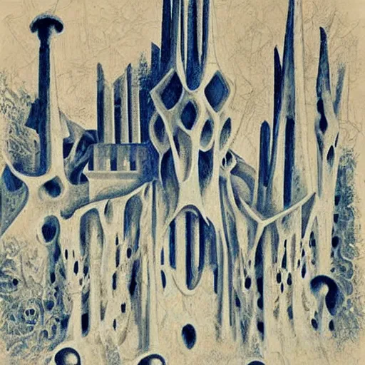 Image similar to artwork by antoni gaudi