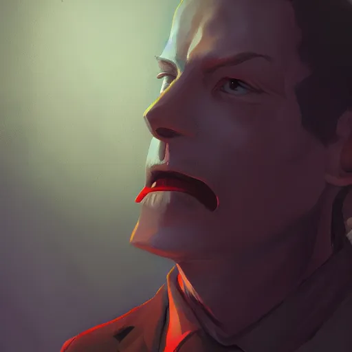 Image similar to a portrait of H.P. Lovecraft playing the part of Cthulhu, half-man half-demon, ambient lighting, 4k, anime key visual, lois van baarle, ilya kuvshinov, rossdraws, artstation