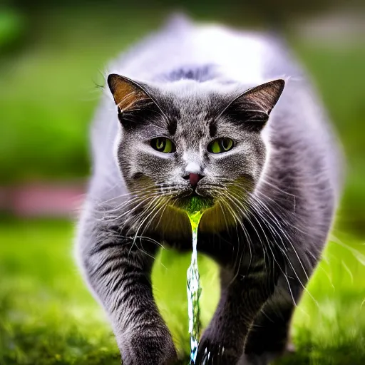 Image similar to cat drinking water, 4k realistic photo