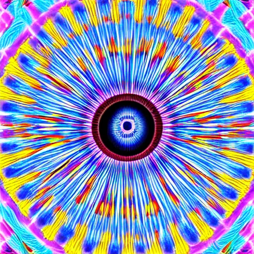 Prompt: an eye, plurality, in the style of alex grey