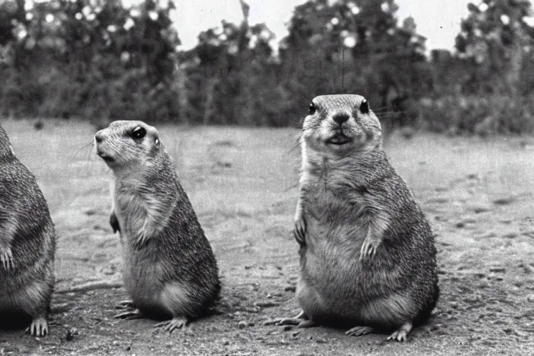 Image similar to obese prairie dog soldiers in ww 2