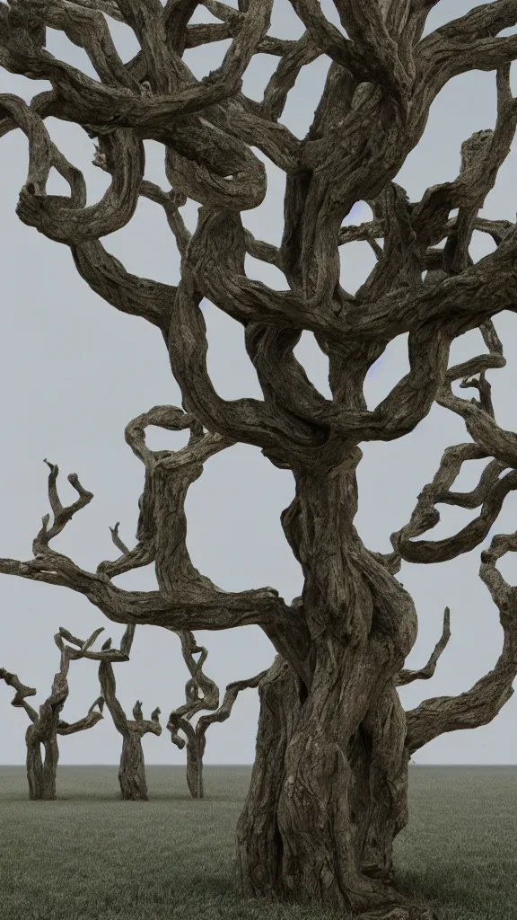 Prompt: tree by vanessa beecroft, octane render, 4 k, 8 k, sharp!, very very beautiful, stunning, twisted, vanishing, transparent, ethereal