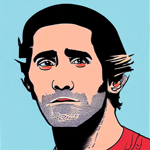 Image similar to jake gyllenhaal retro minimalist portrait by jean giraud, moebius starwatcher comic, 8 k