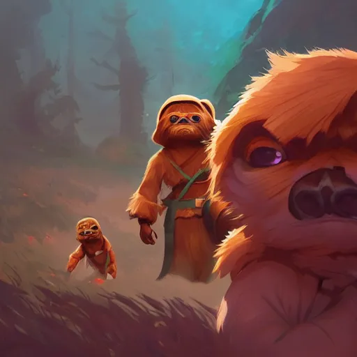 Image similar to hero world ewoks, behance hd by jesper ejsing, by rhads, makoto shinkai and lois van baarle, ilya kuvshinov, rossdraws global illumination