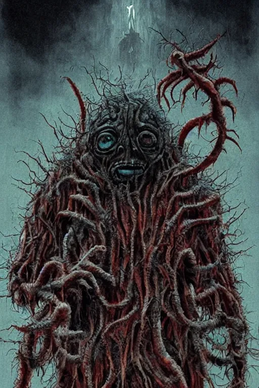 Image similar to a photorealistic horrific gorey moody atmospheric horror painted movie poster for The Thing 2 in the style of john carpenter and wayne barlowe