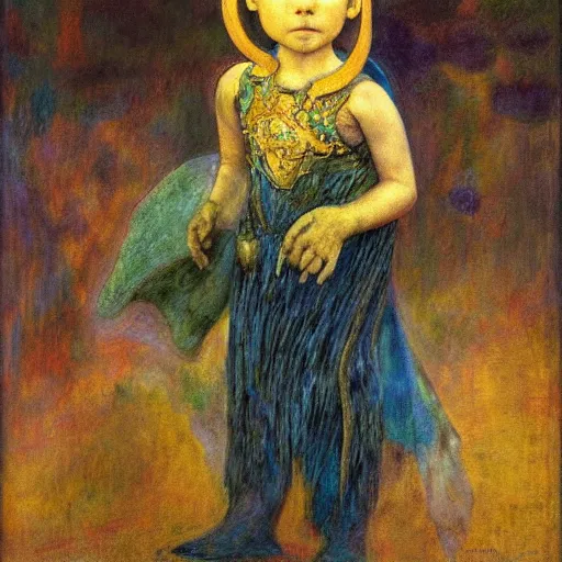 Image similar to the little robot queen in her regalia, by annie swynnerton and alayna danner and diego rivera and elihu vedder, symbolist, dramatic lighting, elaborate geometric ornament, smooth, sharp focus, extremely detailed, adolf wolfli, soft pastel colors