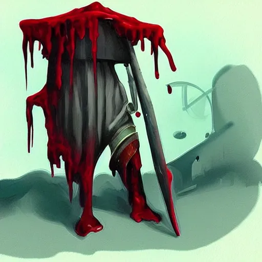 Prompt: use your blood to paint, keep painting until you die, #conceptart