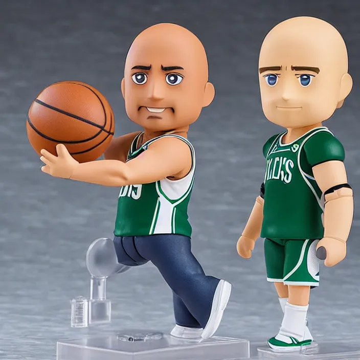 Image similar to larry bird, an anime nendoroid of dwayne the rock johnson, figurine, detailed product photo