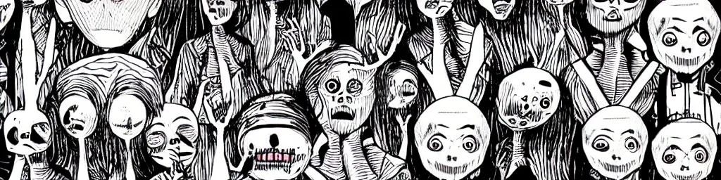 Image similar to Pattern, horror, creepy, dark, manga, pencil, inspired by junji ito, superior quality, masterpiece