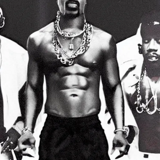 Image similar to a photo of 2 pac if he had white skin color and blew up the rap industry.