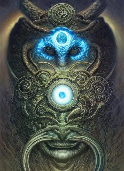 Image similar to cookie monster glowing eyes, shamanic poster lsd art, intricate, elegant, highly detailed, centered, digital painting, artstation, concept art, smooth, sharp focus, illustration, artgerm, tomasz alen kopera, peter mohrbacher, donato giancola, joseph christian leyendecker, wlop, frank frazetta