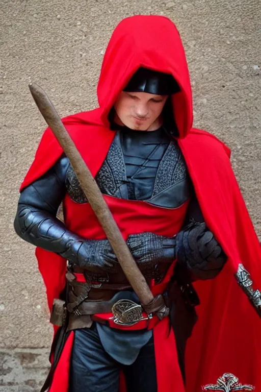 Prompt: medieval red hood