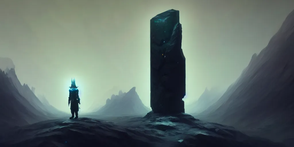 Prompt: a black monolith standing on the moon, extremely detailed digital painting, in the style of fenghua zhong and ruan jia and jeremy lipking and peter mohrbacher, mystical colors, rim light, beautiful lighting, 8 k, stunning scene, raytracing, octane, trending on artstation