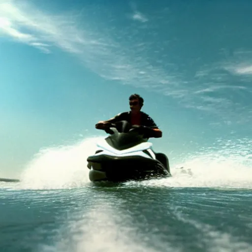 Prompt: john connor on a jet ski 35mm film 4k