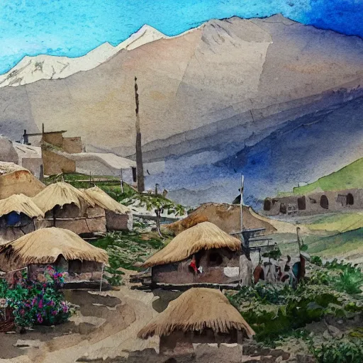 Prompt: watercolor kurdish destination, highly detailed, 4 k