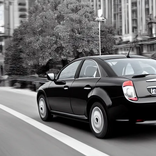 Prompt: Fiat sedan from 2006 rear view,wide angle