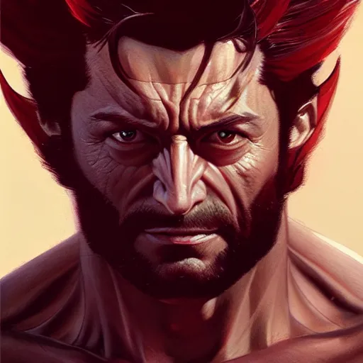 Image similar to very detailed masterpiece painting of wolverine from x - men : the animated series ( 1 9 9 2 ), portrait, artstation, concept art by greg rutkowski