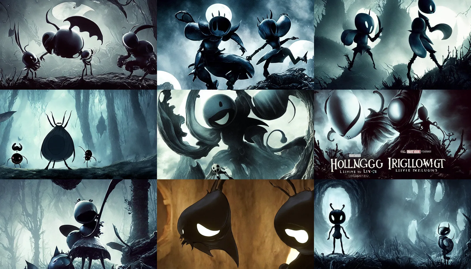 Prompt: Hollow Knight live action movie adaptation, directed by Guillermo Del Toro, IMAX cinematography by Roger Deakins, dark fantasy thriller