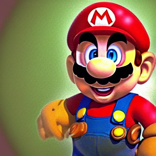 Prompt: realistic gritty Super Mario 64