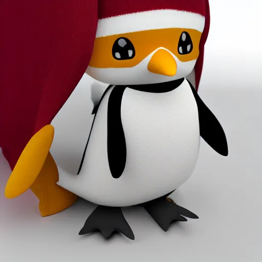 Image similar to a cute fumo plush of a penguin girl, vray