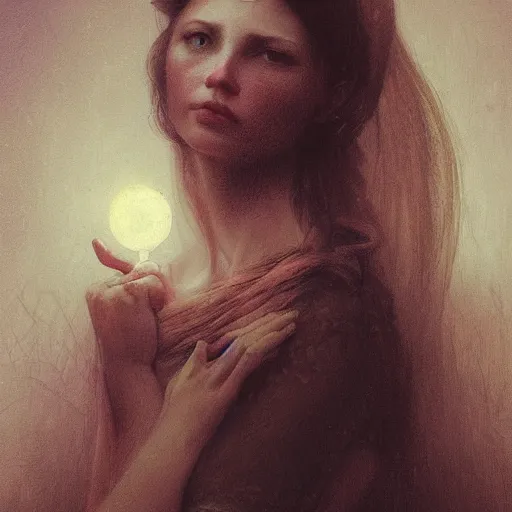 Image similar to A beautiful girl with crossed eyes, dunce, dumb, derpy, fullbody, intricate, brilliant, highly detailed, artstation, amish, concept art, smooth, sharp focus, illustration, art by greg rutkowski and orientalism and bouguereau and Zdzislaw Beksinski, good clear quality, colourful lighting, biology, symmetrical artwork, perfect face, 135 mm, cinematic, hyper realism, high detail, octane render, 8k, chrome accents