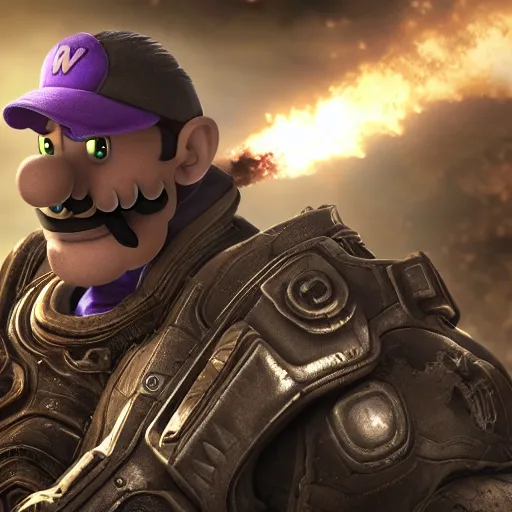 Image similar to Waluigi in Gears of War