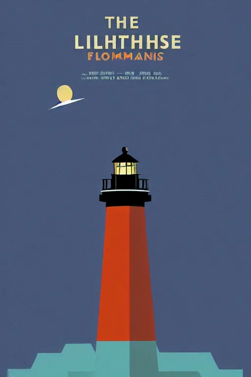 Prompt: the lighthouse film poster designed by saul bass, poster design, solid colors, flat colors, graphic design, featured on behance