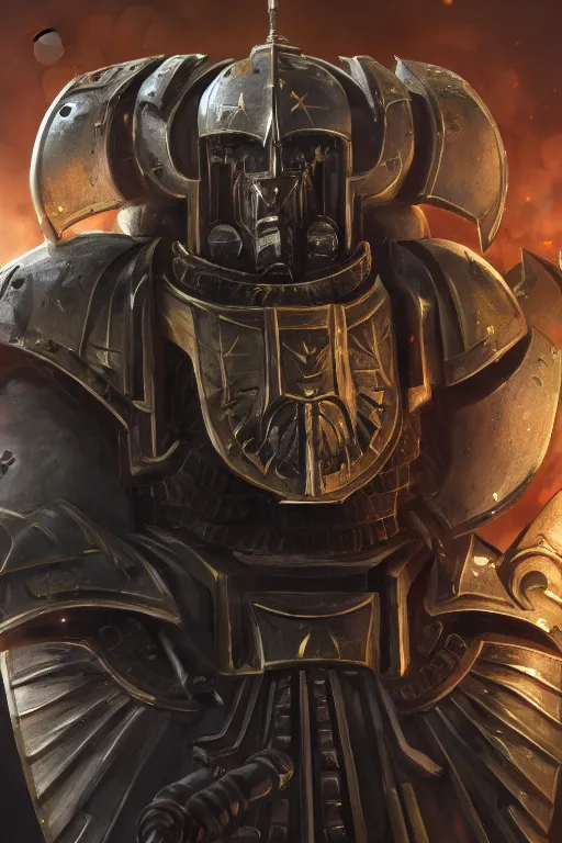 Image similar to armor portrait heros warhammer 4 0 k horus heresy fanart - the primarchs emperor by johannes helgeson animated with vfx concept artist & illustrator global illumination ray tracing hdr fanart arstation zbrush central hardmesh 8 k octane renderer comics stylized