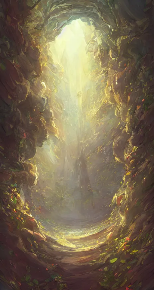 Image similar to A beautiful artwork illustration, an entrance across dimensions, featured on artstation, wide angle, vertical orientation