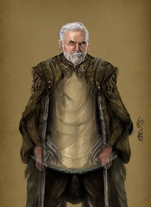 Image similar to character portrait old male hobbi fantasy